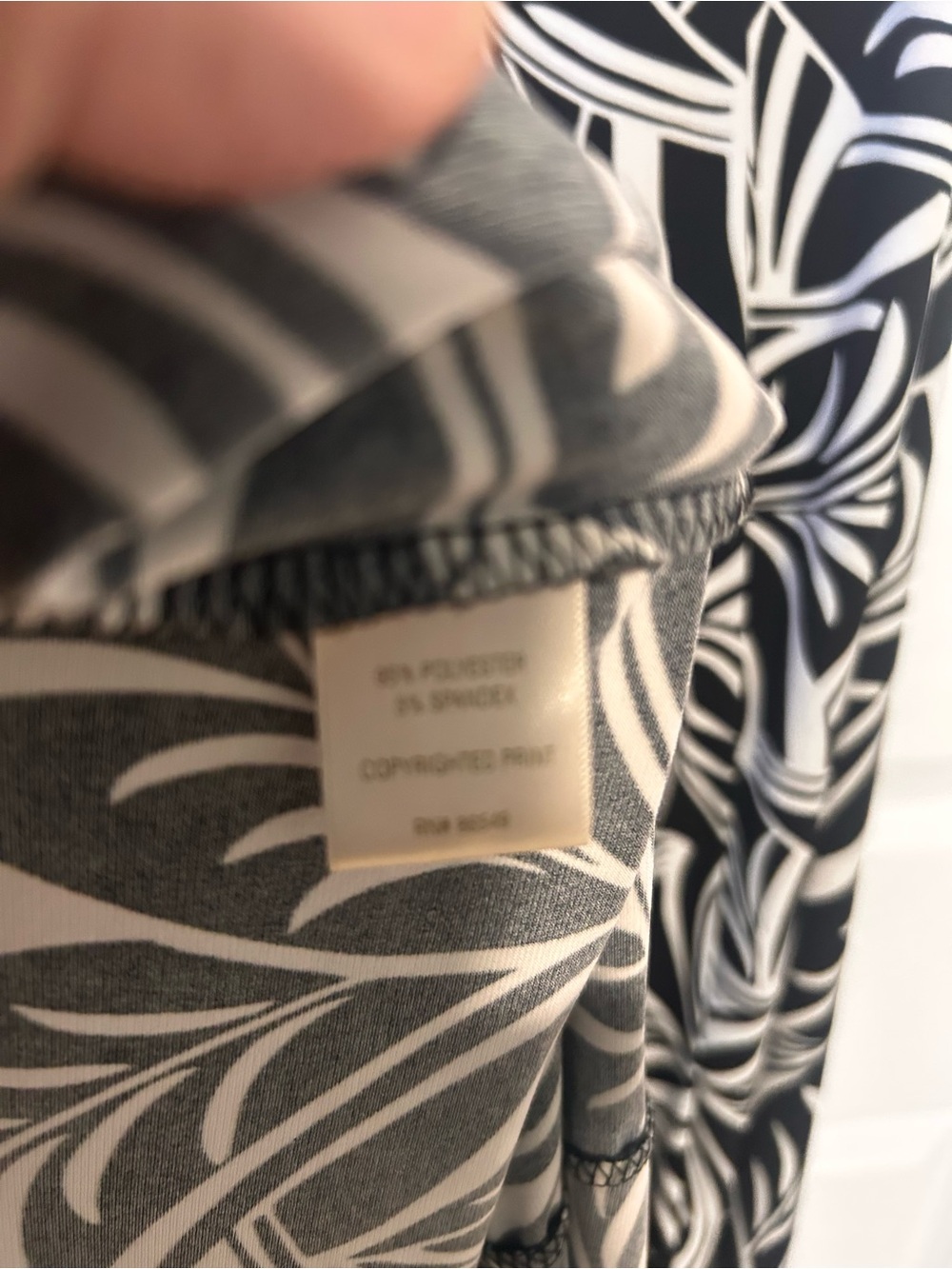 Tommy Bahama Black and White Leaf-Print Maxi Dress - Picture 5 of 6
